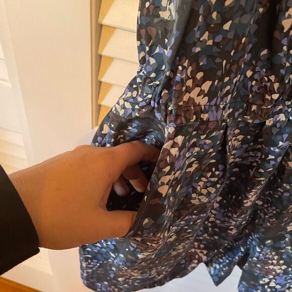 MADEWELL ELIOT | blue purple silk zipper front romper XS - Picture 6 of 8